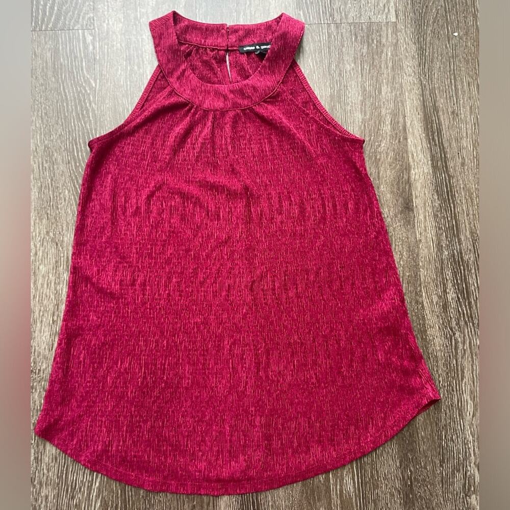 Cable & Gauge Womens Red Halter flowy top